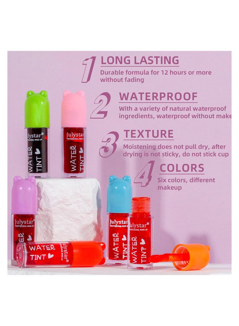Lip Tint Stain Set 6 Colors Fruit Watery Matte Tint for Lip - Image 4