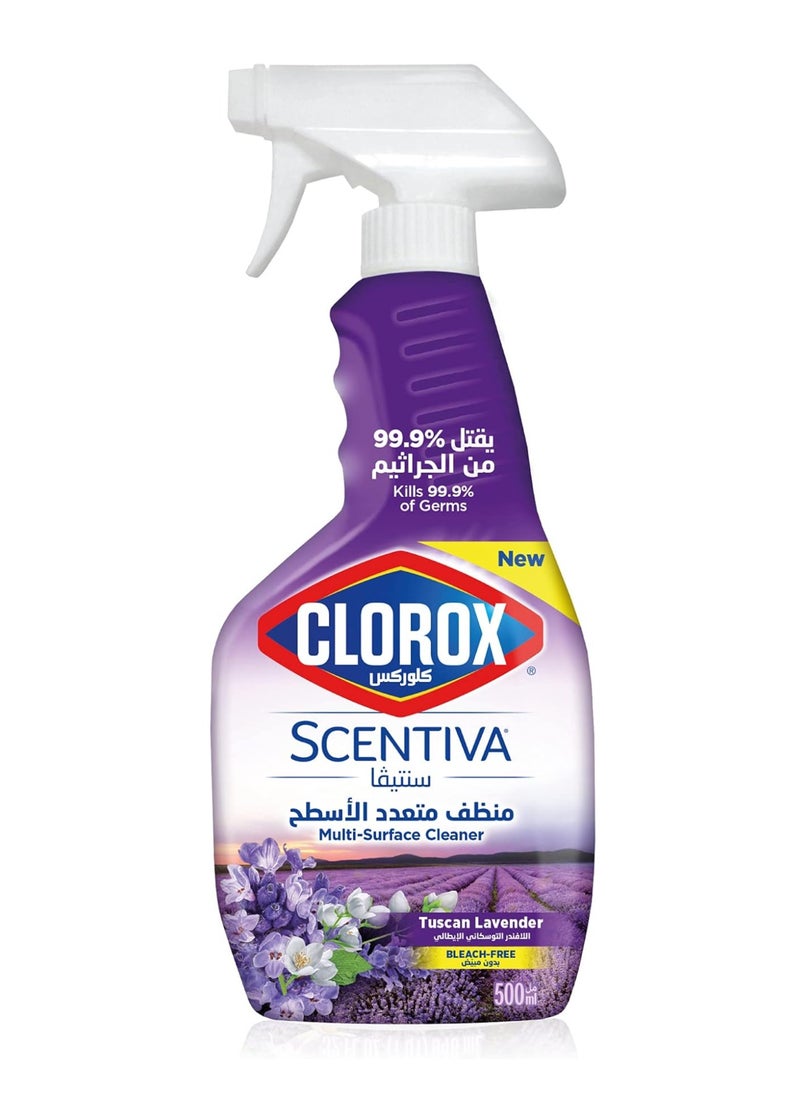 Clorox Clorox Scentiva Spray Multi-Surface Cleaner 500ml, Tuscan Lavender, No Bleach, Kills 99.9% of Viruses & Bacteria 