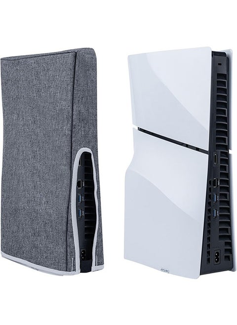 Vertical Dust Cover for PS5 Slim Console Only, Precision Cut Protective Case Anti Scratch Cover Sleeve for Playstation 5 Slim Console Digital and Disc Edition - Grey