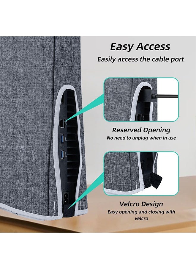 S-Color - Vertical Dust Cover for PS5 Slim Console Only, Precision Cut Protective Case Anti Scratch Cover Sleeve for Playstation 5 Slim Console Digital and Disc Edition - Grey - Image 1
