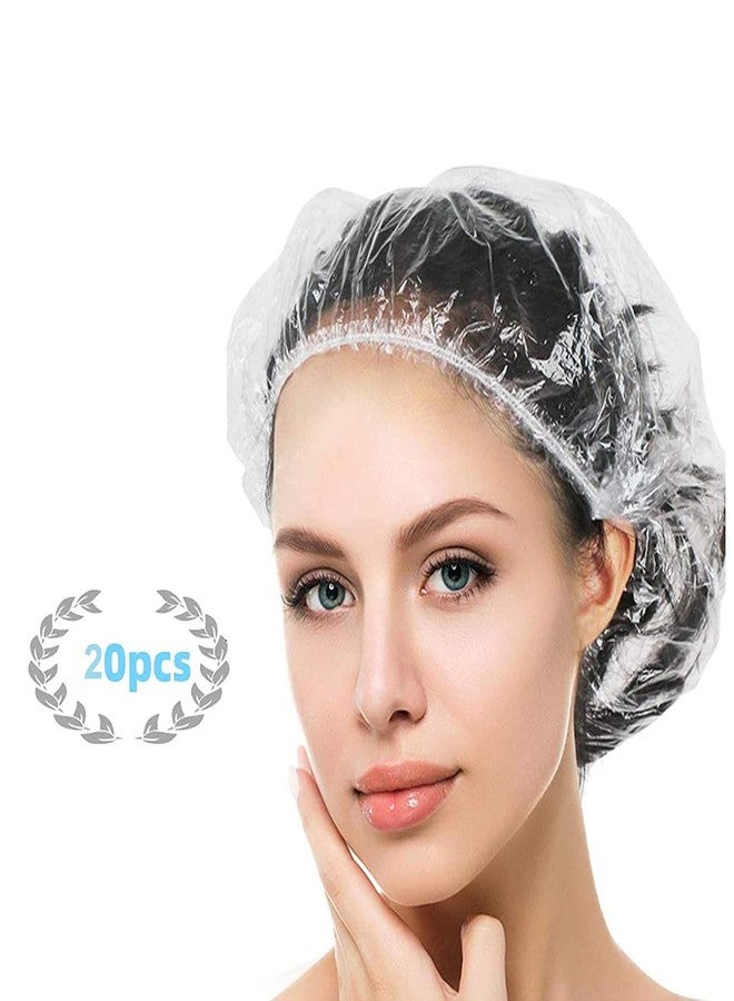 AASA Multipurpose Disposable Hair Cover Cap for Men and Women, Stretchable Hair Shower Cap, Set of 20Pcs(White) - Image 1