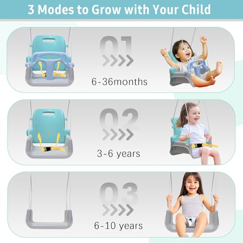 Yozoia Multifunctional Toddler Swing Foldable Baby Swing Outdoor Indoor Use Easily Installable and Storable Blue - Image 5