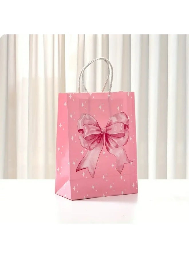 Kandid 6pcs Colorful Kraft Paper Gift Bag with Handle, Suitable for Birthdays, Weddings, Christmas Showers, Homecoming Parties, Valentine's Day (BOW) - Image 5