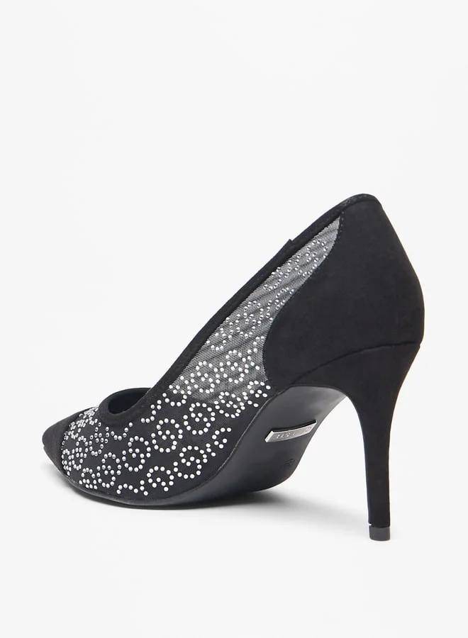سيليست Women's Monogram Embellished Slip-On Pumps with Stiletto Heels