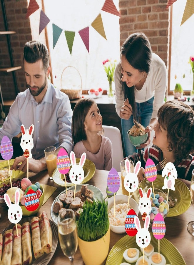 MARFOREVER 150 Pieces Easter Cocktail Picks for Appetizers, Easter Egg Bunny Cocktail Picks, 4.7 In Long Easter Food Sticks Easter Toothpicks for Cakes Desserts Fruits Easter Party Decorations - Image 2