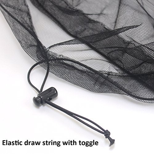 Anvin Mosquito Head Mesh Nets Gnat Face Netting for No See Ums Insects Bugs Gnats Biting Midges from Any Outdoor Activities, Works Over Most Hats Comes with Free Stock Pouches (3pcs, Black) - Image 4