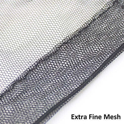 Anvin Mosquito Head Mesh Nets Gnat Face Netting for No See Ums Insects Bugs Gnats Biting Midges from Any Outdoor Activities, Works Over Most Hats Comes with Free Stock Pouches (3pcs, Black) - Image 3