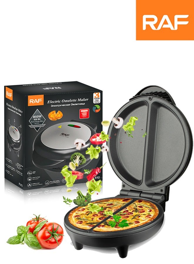 آر إيه أف 2 قسم أومليت & فريتاتا صانع ، طلاء غير لاصق ، سهل التنظيف ، أضواء مؤشر ، تخزين مضغوط ، تحضير وصفات متعددة الاستخدامات في دقائق ، 2 أجزاء ، 850 واط ر. 512 أسود - Image 1