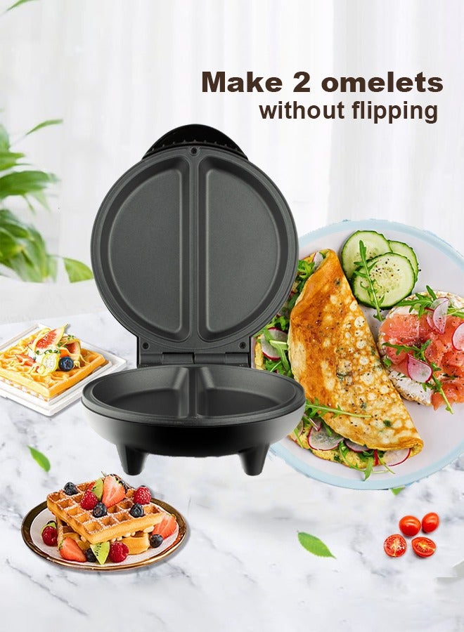 آر إيه أف 2 قسم أومليت & فريتاتا صانع ، طلاء غير لاصق ، سهل التنظيف ، أضواء مؤشر ، تخزين مضغوط ، تحضير وصفات متعددة الاستخدامات في دقائق ، 2 أجزاء ، 850 واط ر. 512 أسود - Image 4