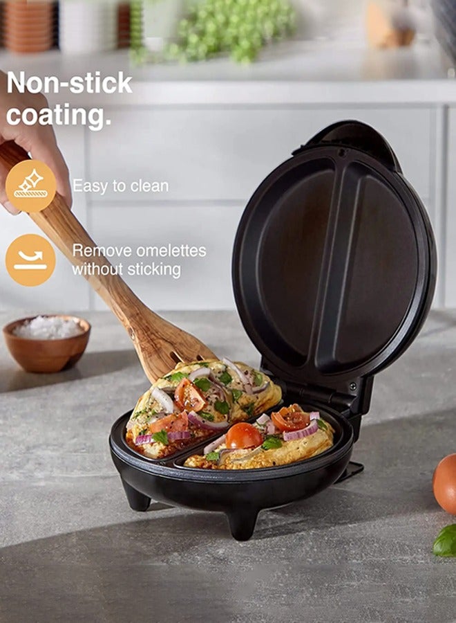 آر إيه أف 2 قسم أومليت & فريتاتا صانع ، طلاء غير لاصق ، سهل التنظيف ، أضواء مؤشر ، تخزين مضغوط ، تحضير وصفات متعددة الاستخدامات في دقائق ، 2 أجزاء ، 850 واط ر. 512 أسود - Image 5