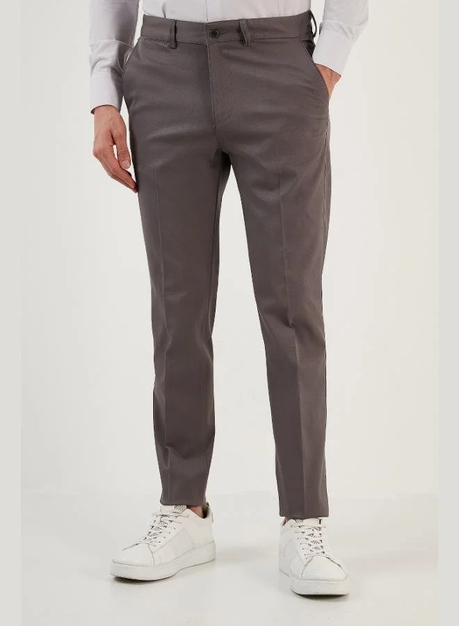 Buratti  Buratti Cotton Regular Waist Regular Fit Straight Leg Trousers Men's PANTS 613HISAR for Men | Best Price UAE