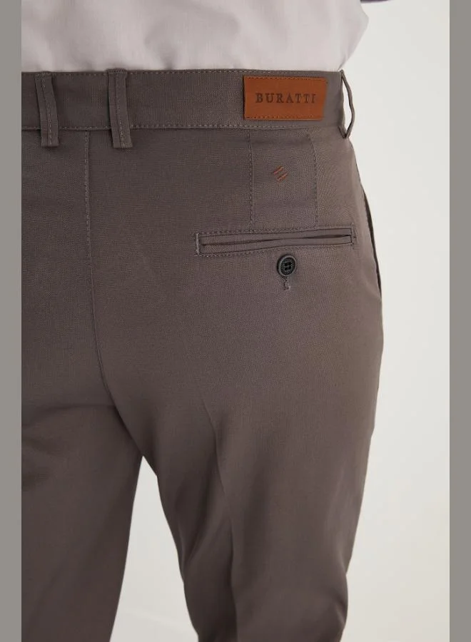 Buratti  Buratti Cotton Regular Waist Regular Fit Straight Leg Trousers Men's PANTS 613HISAR for Men | Best Price UAE