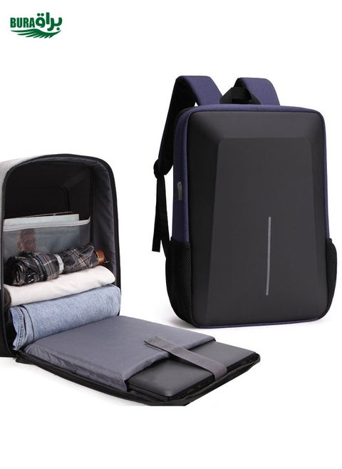 Men Business Shoulder USB External Interface Computer Bag, Color: 8001-J Blue