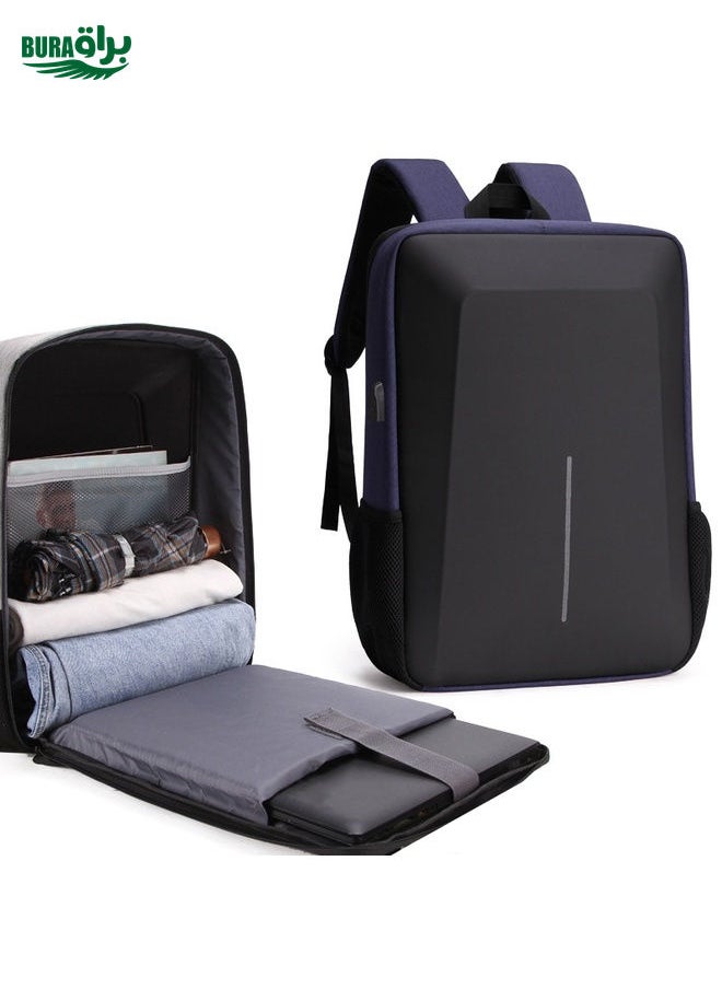 Men Business Shoulder USB External Interface Computer Bag, Color: 8001-J Blue