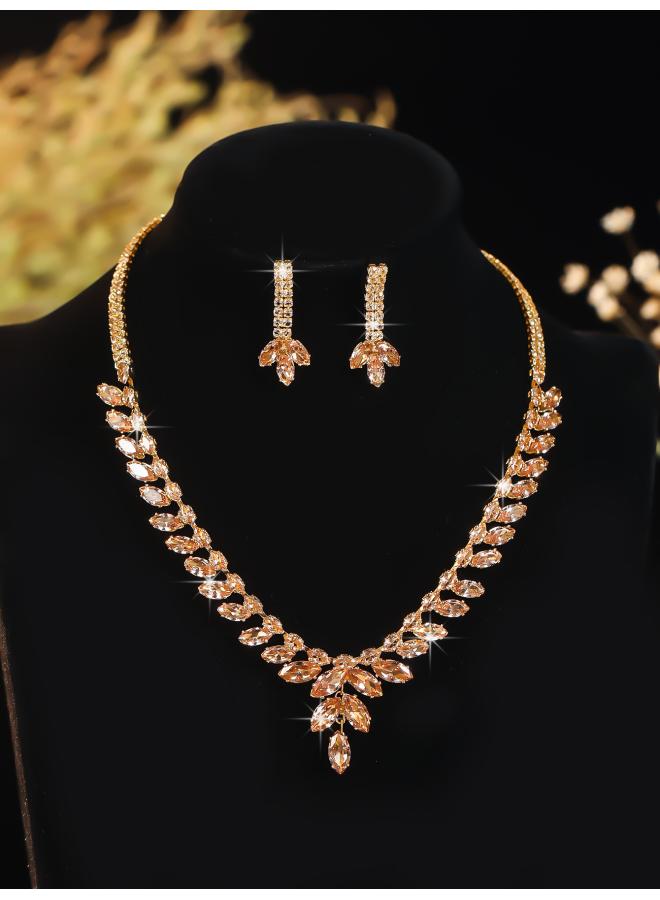 Europe And The United States Necklace Suit Earrings Jewelry Suit Banquet Dress Chain Fashion Joker Bridal Jewelry