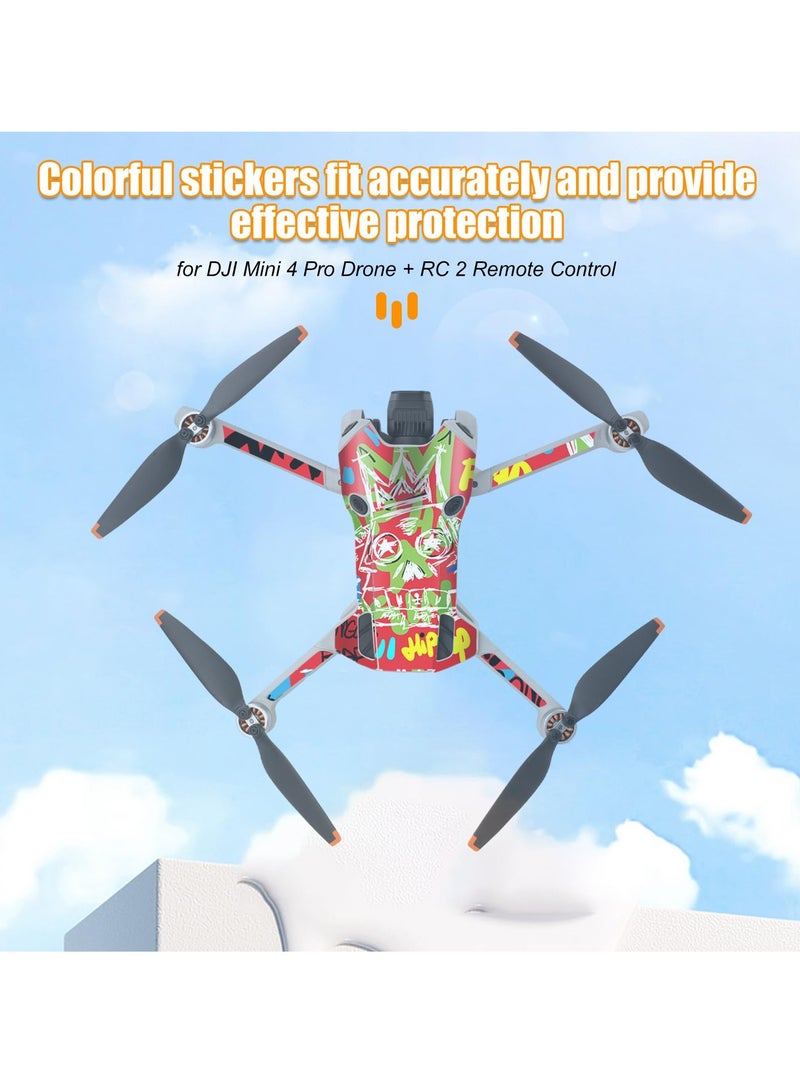 Mini 4 Pro Skin Set, PVC Decals for DJI Mini 4 Pro Accessory, Compatible with DJI RC 2 Remote Controller - Image 2