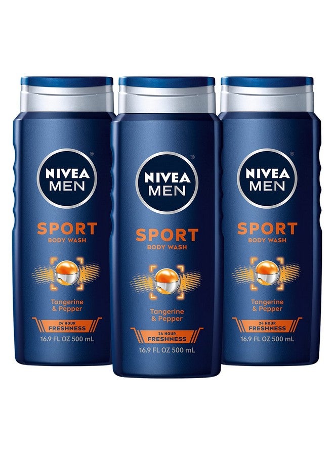 نيفيا مين غسول الجسم نيفيا سبورت للرجال مع المعادن المنعشة، زجاجات سعة 16.9 أونصة سائلة (عبوة من 3 قطع) - Image 1