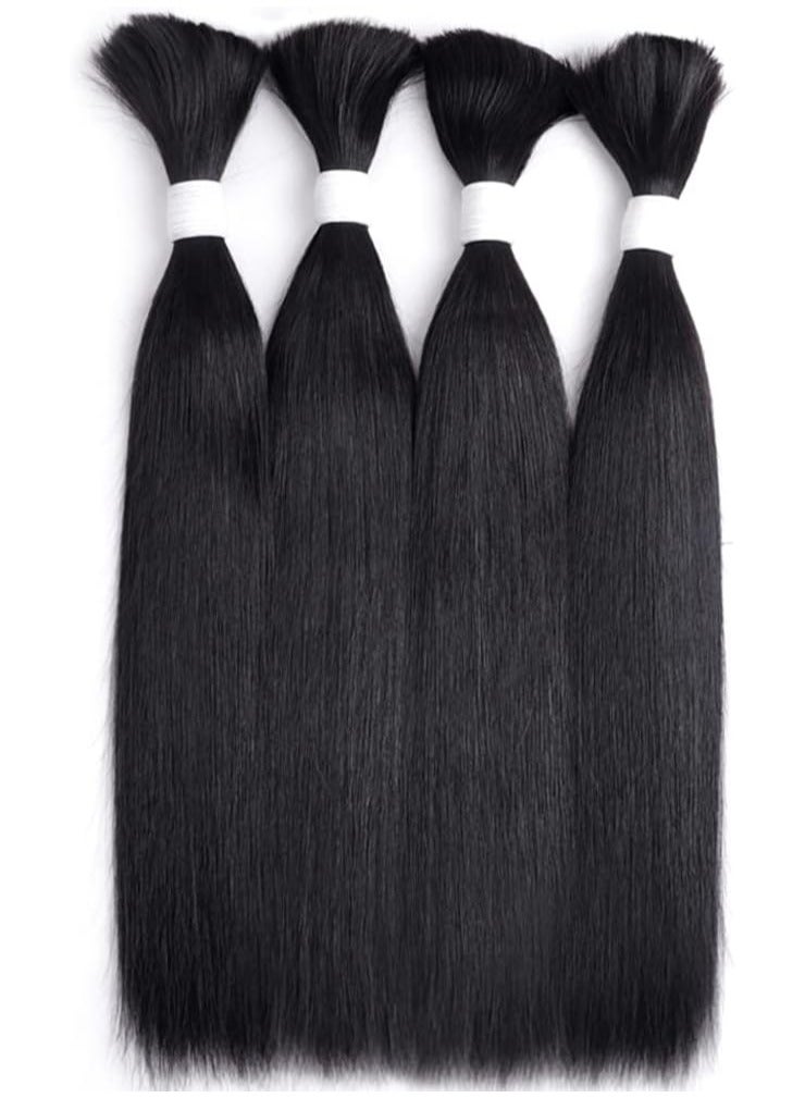 إستيل شعر بشري مفرود بكميات كبيرة للضفائر 100% وصلات شعر ريمي بشري اللون 1 - Image 1