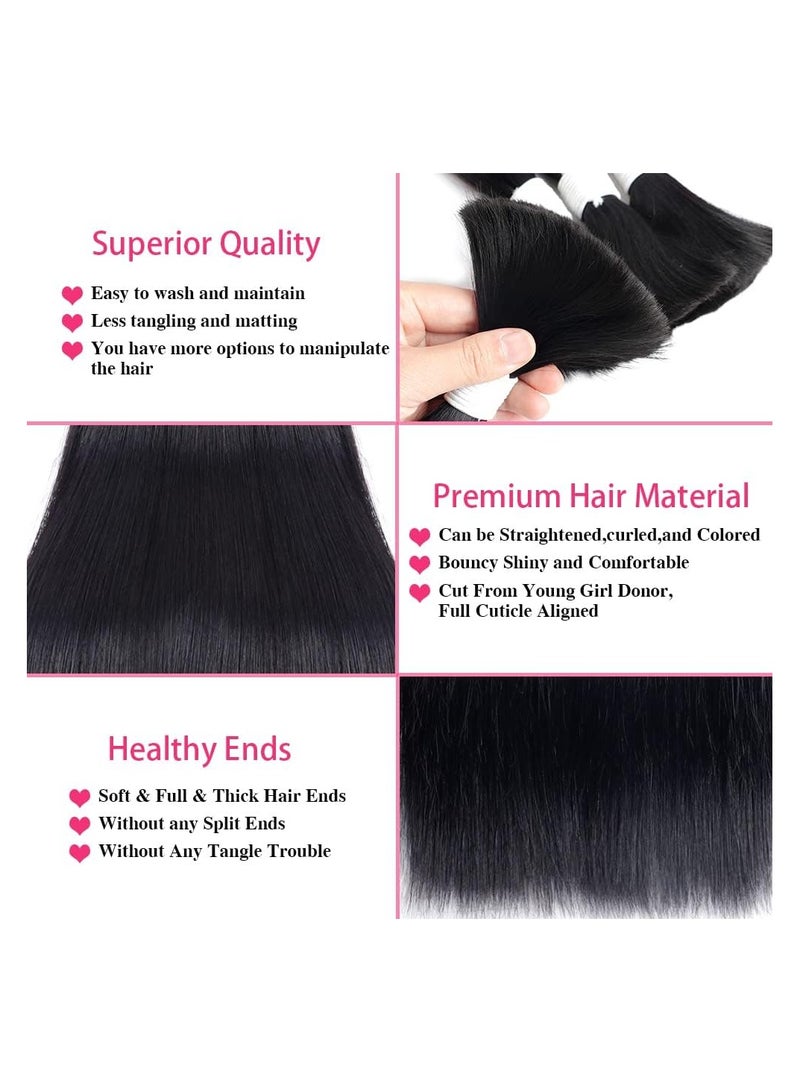 إستيل شعر بشري مفرود بكميات كبيرة للضفائر 100% وصلات شعر ريمي بشري اللون 1 - Image 5