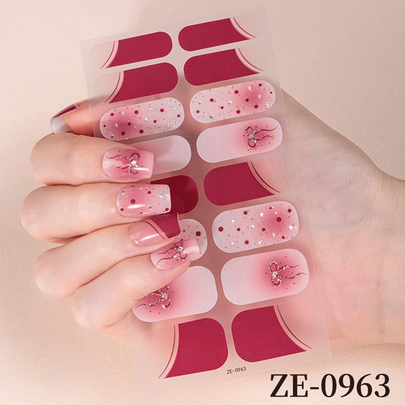 Easy Apply Nails Art Decals Chinese New Year Theme Protective Coating Nails Wraps Stickers for Daily Use Safe Nail Stickers. - Image 3