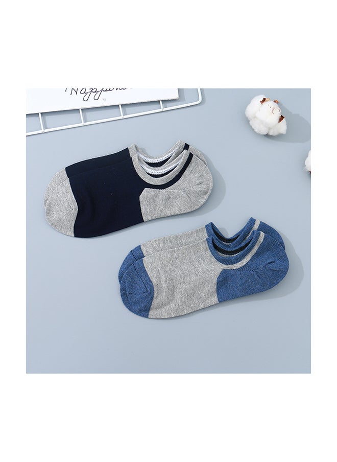 XIMI VOGUE Men’s Colour-Blocked No-Show Socks (2 Pairs) 