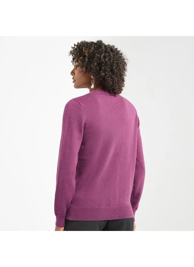 FAV Embellished Button Through Cardigan with Long Sleeves