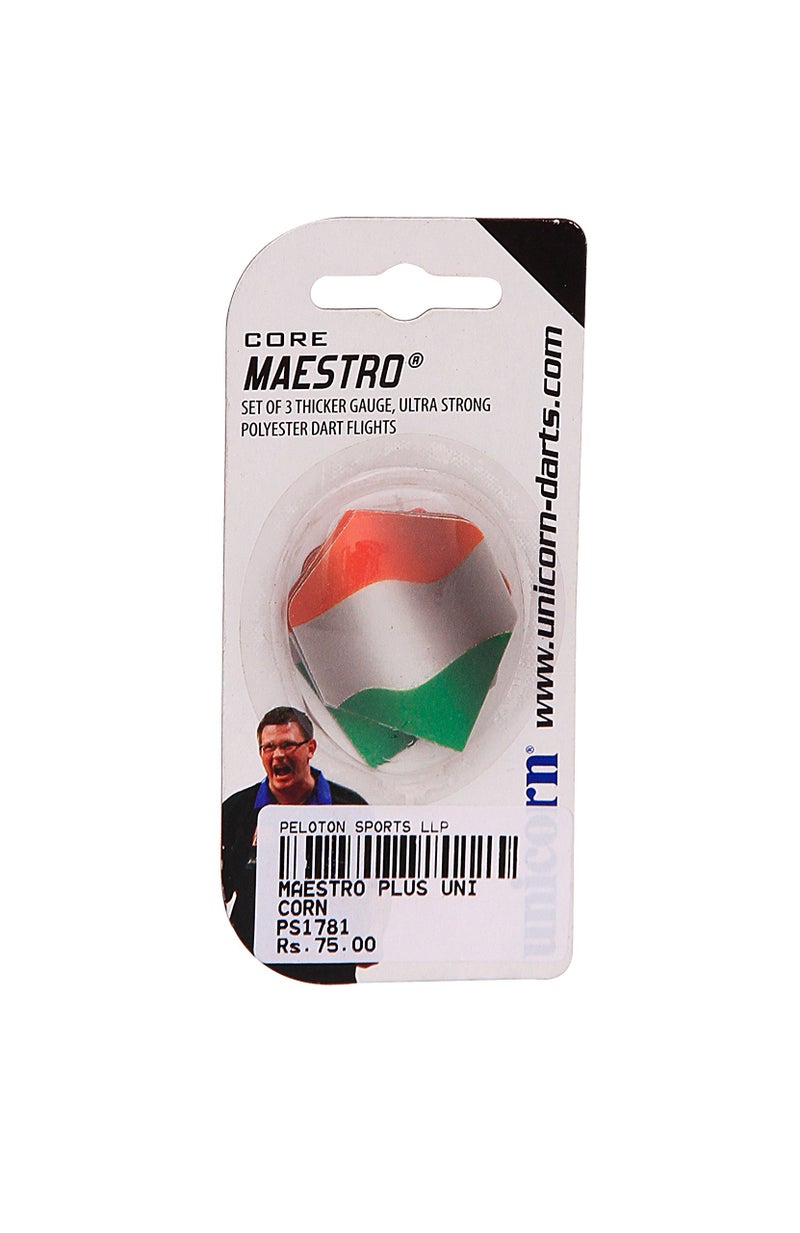 Unicorn 2400039 Maestro Plus Dart Flight, Pack of 3 (Orange/Grey) - Image 1