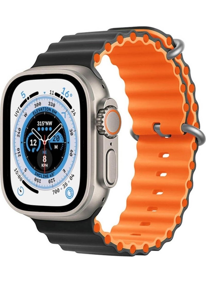 Koodmax - Apple Watch Compatible Ultra Double Color Ocean Loop Band Strap 42 44 45 49MM - Image 1