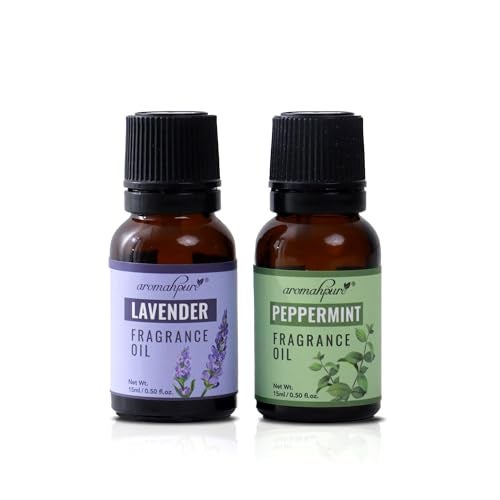 Aromahpure Fragrance Oil |30 ml|Pack of 2|Lavender, Peppermint Aroma Oil for Home Fragrance|Best for Aromatherapy|Helps in concentration & meditation|Used in Diffusers, Candles, Air Fresheners, Soaps. - Image 1