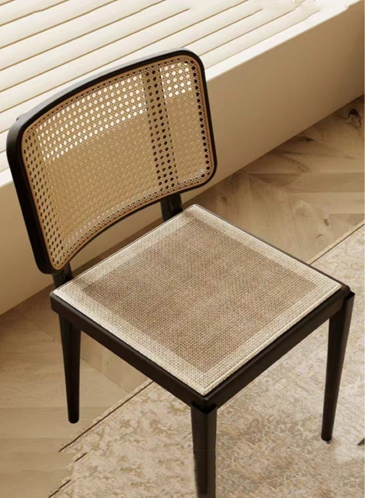 Kutis 4-Pieces Ice Silk Chair Pad Woven Dining Chair Cushion Pad Brown 45x45 Centimeter - Image 2