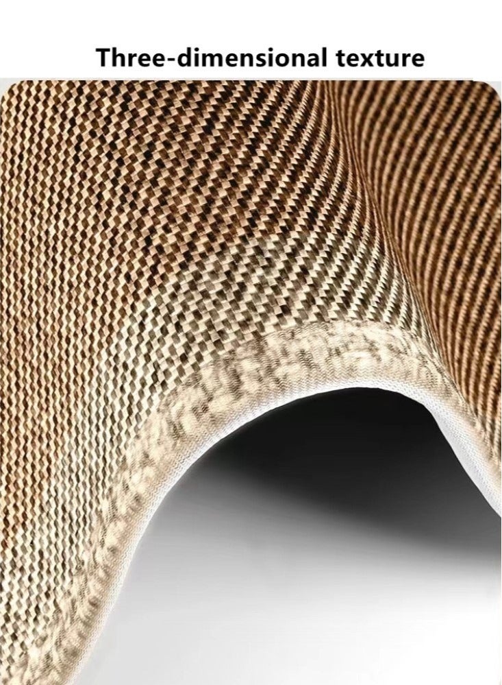 Kutis 4-Pieces Ice Silk Chair Pad Woven Dining Chair Cushion Pad Brown 45x45 Centimeter - Image 3