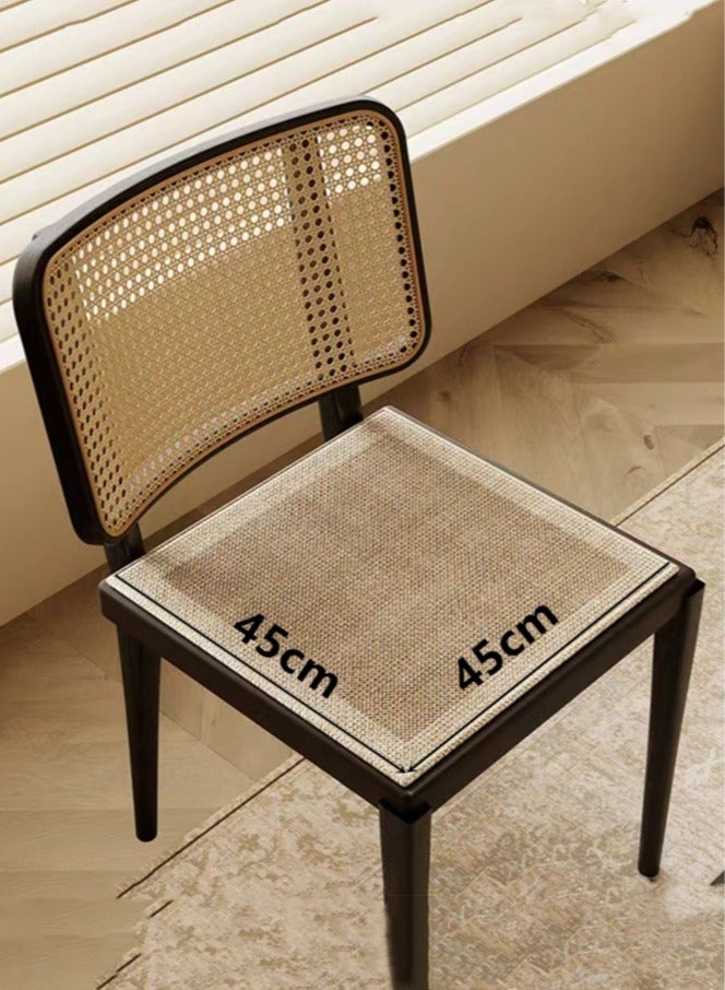 Kutis 4-Pieces Ice Silk Chair Pad Woven Dining Chair Cushion Pad Brown 45x45 Centimeter - Image 4
