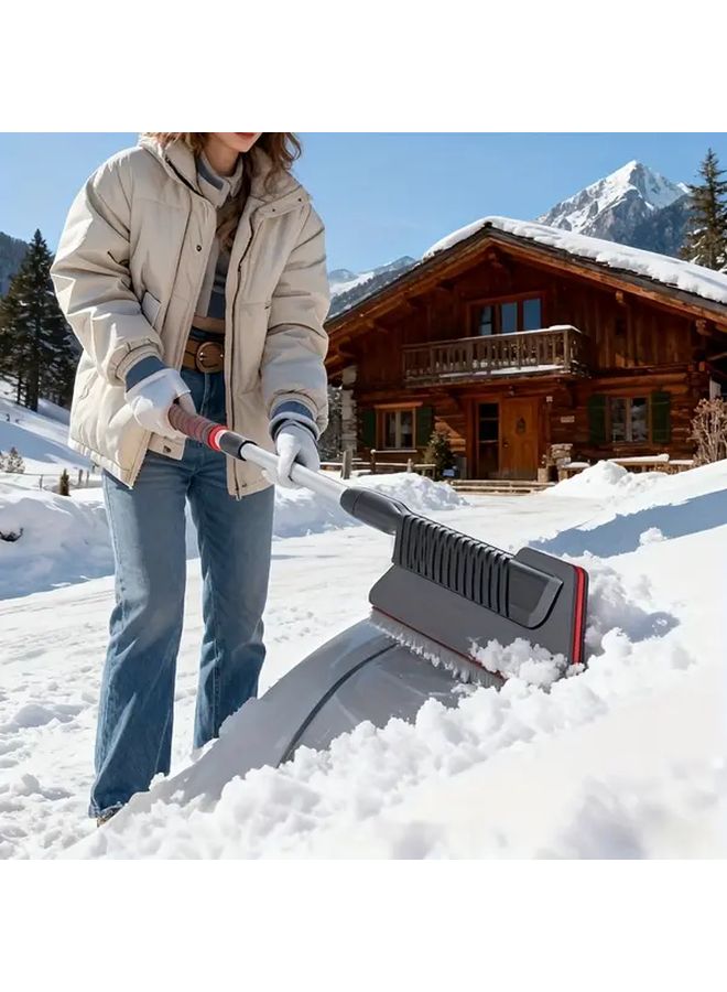 Black Detachable Car Snow Shovel with Ice Scraper Ergonomic Handle Durable ABS Material - Image 2