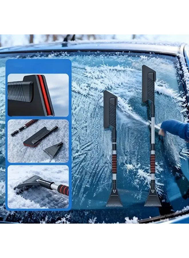 Black Detachable Car Snow Shovel with Ice Scraper Ergonomic Handle Durable ABS Material - Image 3
