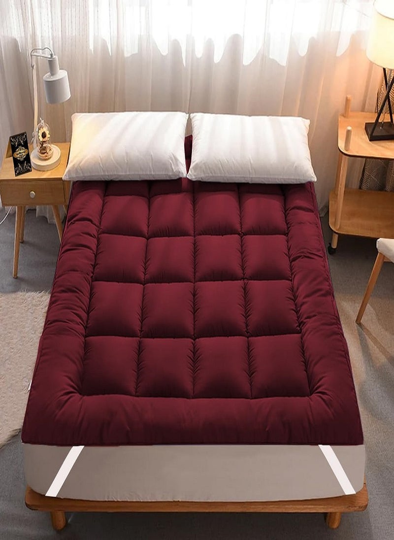 بلوبيري مرتبة علوية قطن،مرتبة مبطنة قابلة للطي، وسادة نوم سميكة للغاية قابلة للطي وجيدة التهوية، سرير للضيوف لغرفة المعيشة وغرفة النوم والتخييم، 4 أشرطة مطاطية في الزوايا، الارتفاع 10 سم، مقاس140x200 سم - Image 1