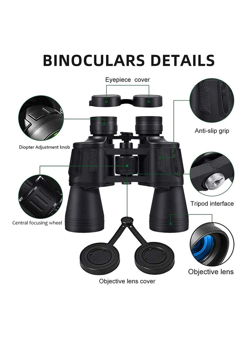 Generic 20x50 Professional Binoculars for Adults – Powerful Binoculars for Travel, Bird Watching, Hunting, Sports, Wildlife, and Concerts (Black)  - Image 4