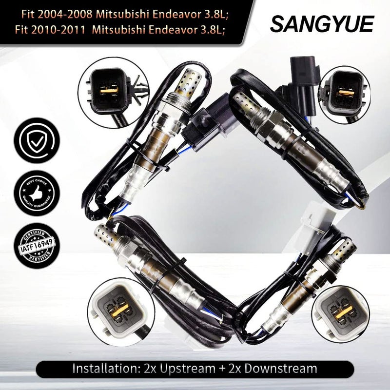 Sangyue مجموعة مستشعرات الأكسجين O2 من سانغيو لموديلات ميتسوبيشي إنديفور 2004-2011 - 4 قطع صاعدة وهابطة - Image 2