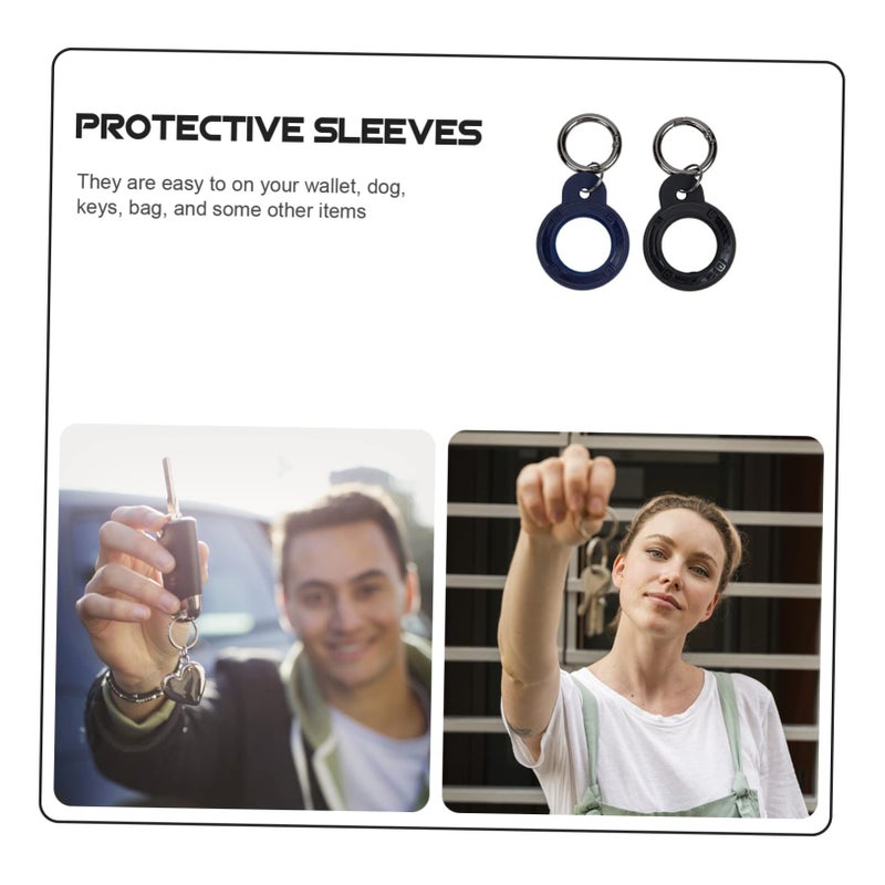 3 Sets Protective Case Cover for Air Tags Scratch Resistant Black Blue 8 3x4cm - Image 5