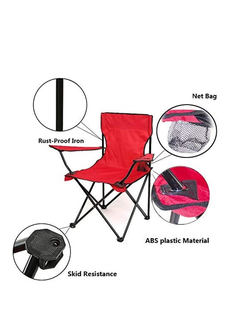 GO2CAMPS Camping Chair/Picnic chair/Out Door Chair  Hand Support with Cup Holder with Carry Bag(Red)  - Image 4