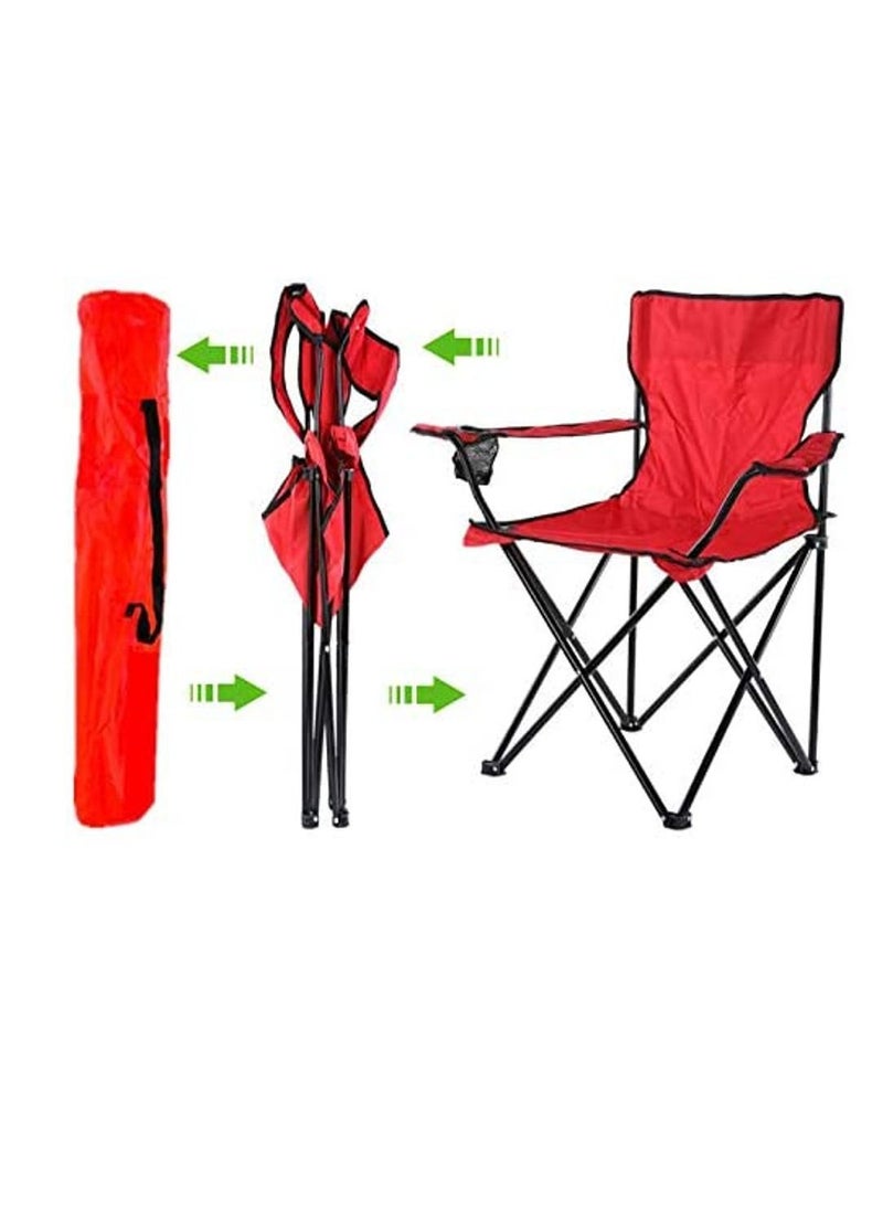 GO2CAMPS Camping Chair/Picnic chair/Out Door Chair  Hand Support with Cup Holder with Carry Bag(Red)  - Image 3