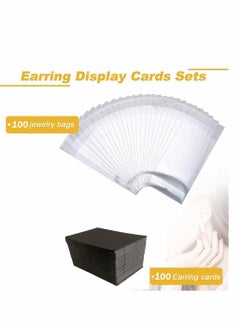 SYOSI Earring Holder Cards, Earring Display Holder Cards set for Earrings Necklace Jewelry Display and Packaging, 100 Pcs Earring Cards and 100 Pcs Self- Sealing Bags  - Image 3