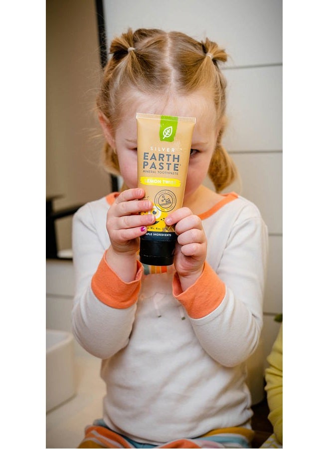 Redmond Earthpaste with Silver - Natural Non-Fluoride Toothpaste, 4 Ounce Tube (Lemon Twist) - Image 3