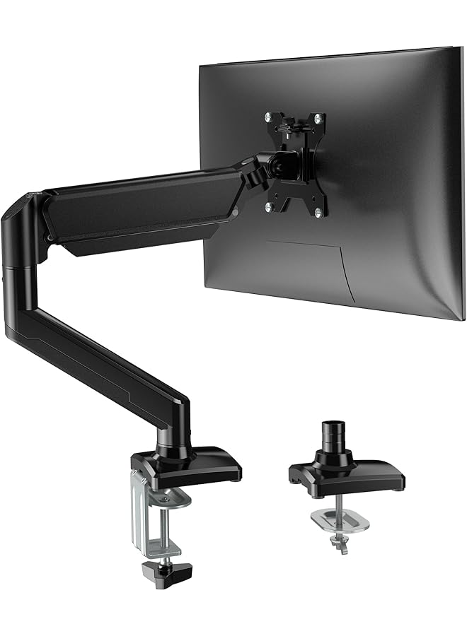 erorex Single Monitor Mount Stand Adjustable Spring Monitor Desk Mount Swivel Bracket Heavy Duty Computer Monitor Stands With Clamp And Grommet Base For 13 To 32 Inch Computer Screens - Image 1