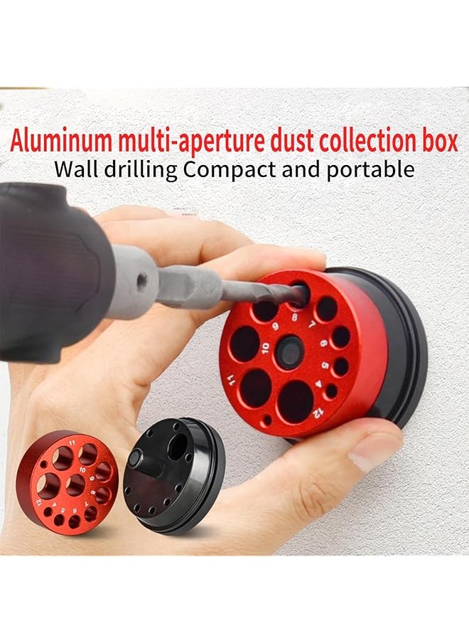 erorex - Drill Dust Collector Cap Aluminum Alloy+ Abs Dust Cover Collector With 9 Apertures Dust Quick Remove Woodworking Reduce Noise Easily Use For Power Drill Dust Catcher Drill Hole Cove - Image 1