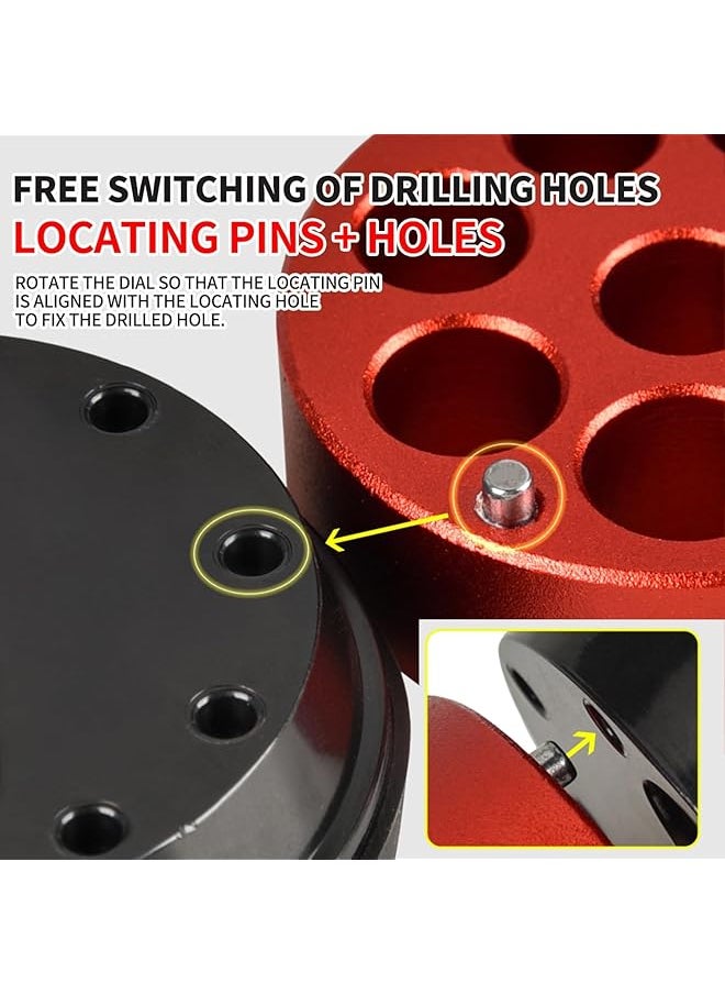 erorex - Drill Dust Collector Cap Aluminum Alloy+ Abs Dust Cover Collector With 9 Apertures Dust Quick Remove Woodworking Reduce Noise Easily Use For Power Drill Dust Catcher Drill Hole Cove - Image 1