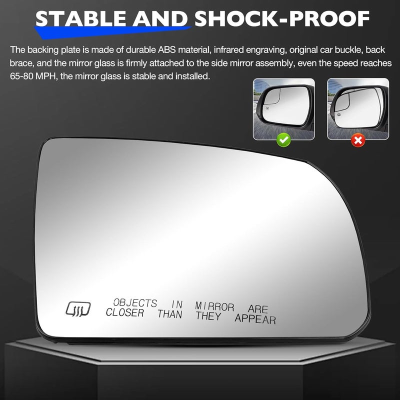Misakomo Heated Mirror, Compatible with 08-17 Toyota Sequoia 07-20 Tundra, Replace 87906-0C020 Right Passenger Side View Heating Mirrors Glass - Image 4