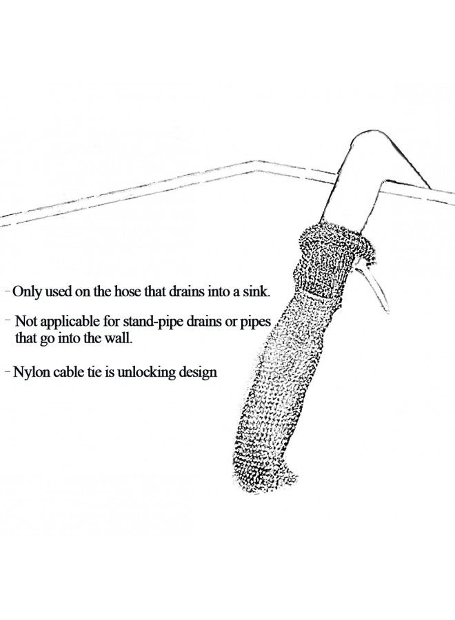 Wobe 12 Pack Washing Machine Lint Traps with 12 Nylon Cable Ties, Wobe Laundry Mesh Washer Sink Drain Hose Screen Filter the Laundry Water Lint Trap Snare Net Rustproof Lint Catcher - Image 5