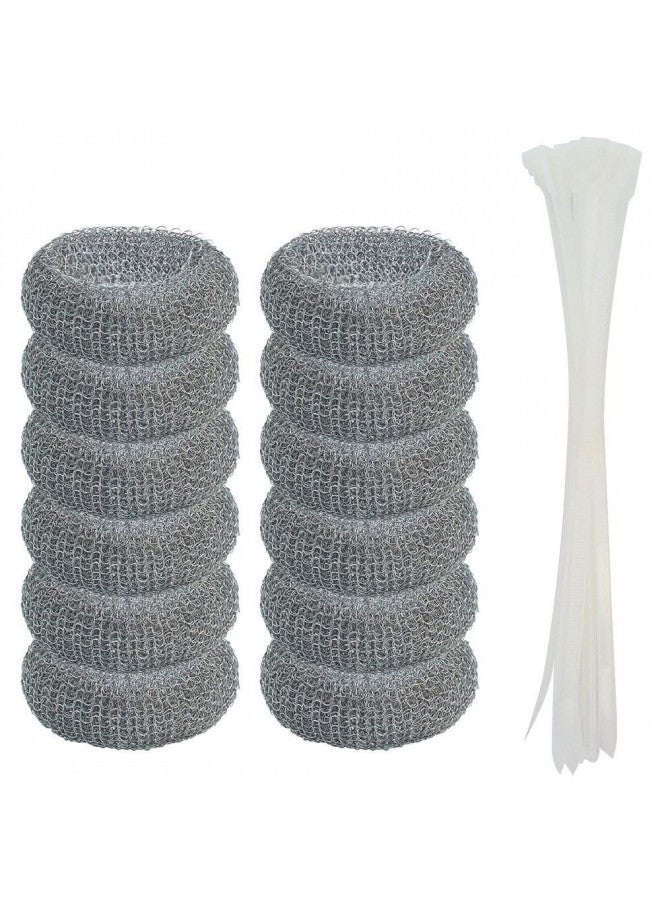 Wobe 12 Pack Washing Machine Lint Traps with 12 Nylon Cable Ties, Wobe Laundry Mesh Washer Sink Drain Hose Screen Filter the Laundry Water Lint Trap Snare Net Rustproof Lint Catcher - Image 1