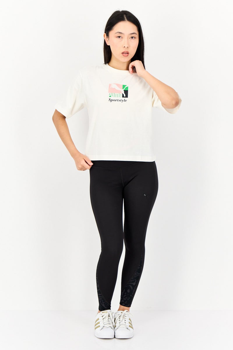 PUMA Women Sportswear Fit Short Sleeves Training T-Shirt, Cream - Image 4