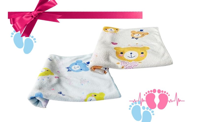 TEDDYIFY Soft Cotton Baby Bath Towel for Infants, New Born Babies and Toddlers, High Absorbent, Soft Cotton Premium Washcloth (2 Count, Yellow, Blue) - Image 2